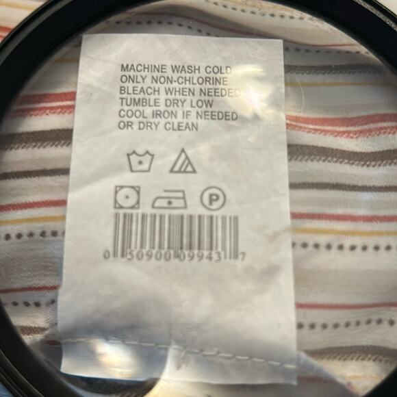 Motherhood Maternity Striped Button Up Tie Belt Elastic Waist Top L Multicolor - Picture 10 of 11